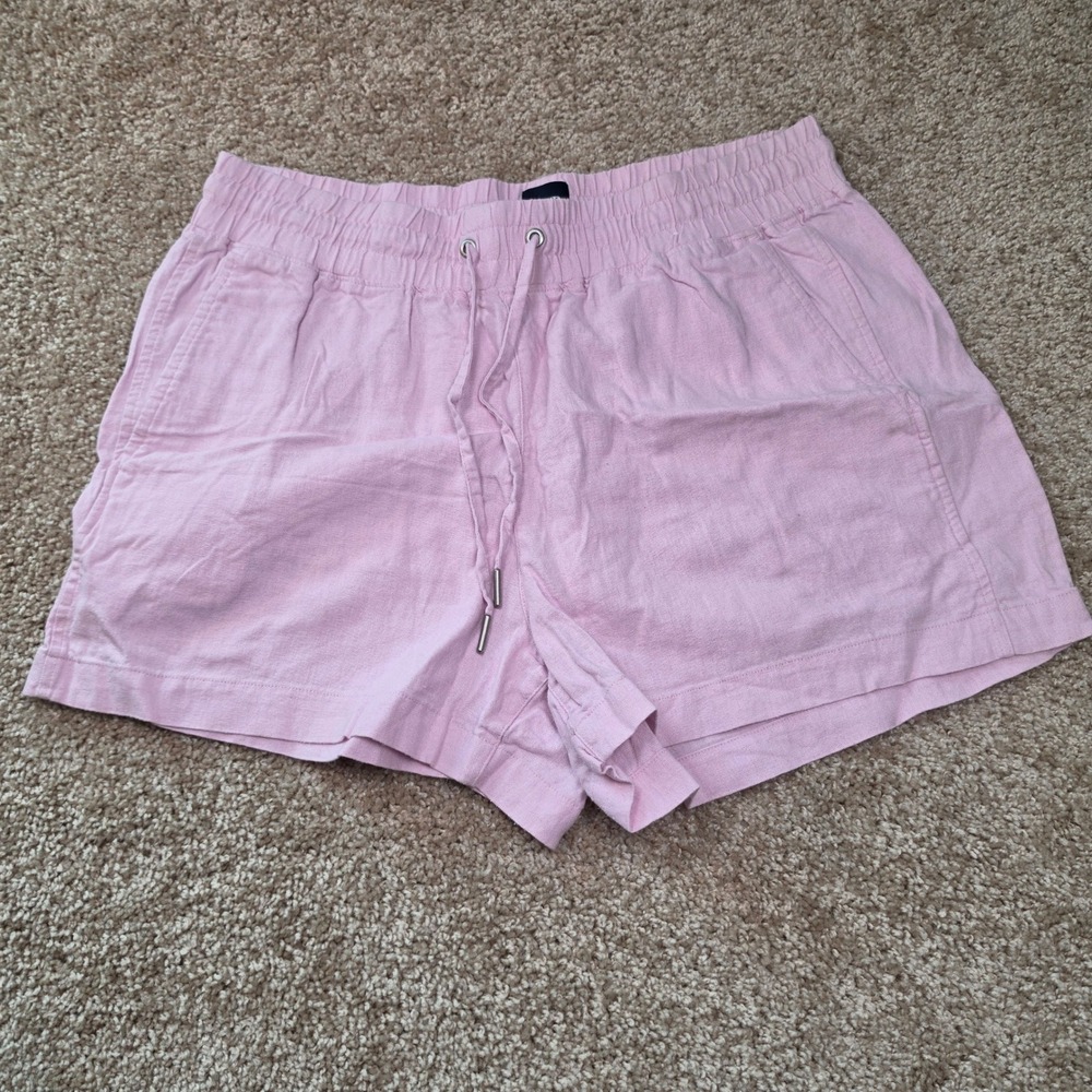GAP Shorts Pink Linen Rayon Blend Elastic Waist Casual Summer Size M